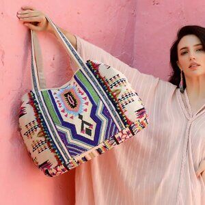 Tribal Hand Beaded Tote Bag